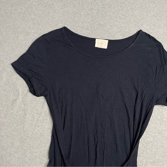 T.La Tunic Womens Small Blue Solid Short Sleeve Tie Front Tunic Casual - Picture 4 of 11